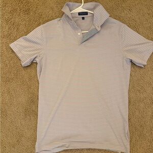 Peter Millar Light Blue Striped Polo Shirt